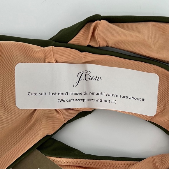 J. Crew Women's Cheeky Bikini Swim Bottom Size S Green Curved Waist Mid Rise UPF - Picture 5 of 10